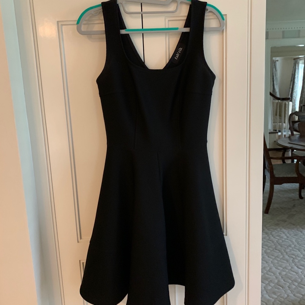 Fabr’ik Black Fit and Flare Square Neck Dress